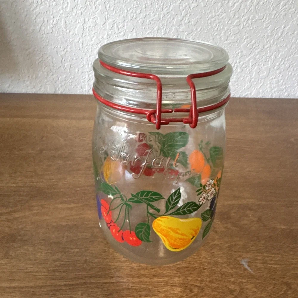 Vintage Le Parfait Super Glass Jar Hermetic Fruit Kitsch France Cottage Core